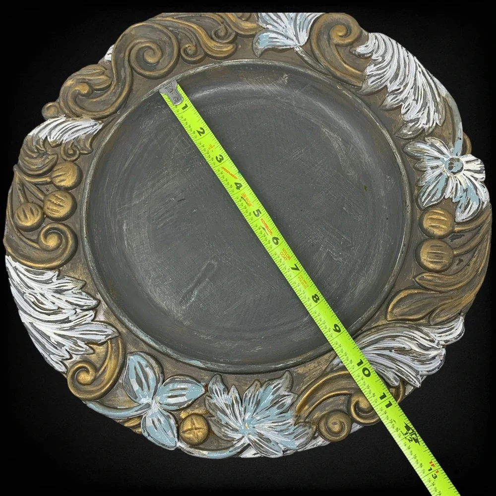Vtg Lot 4 x Pottery Barn Decorative Charger Plates 14